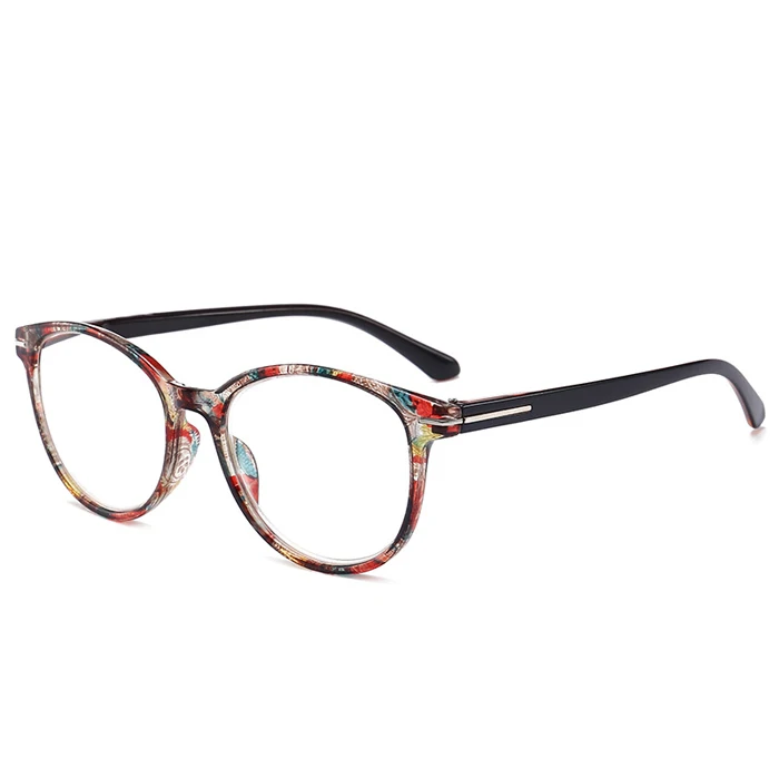 Zilead – lunettes de lecture urltra-light, rétro, rondes et florales, presbytie, hypermétropie, monture à lentilles pour hommes et femmes, dioptrie + 100 + 400