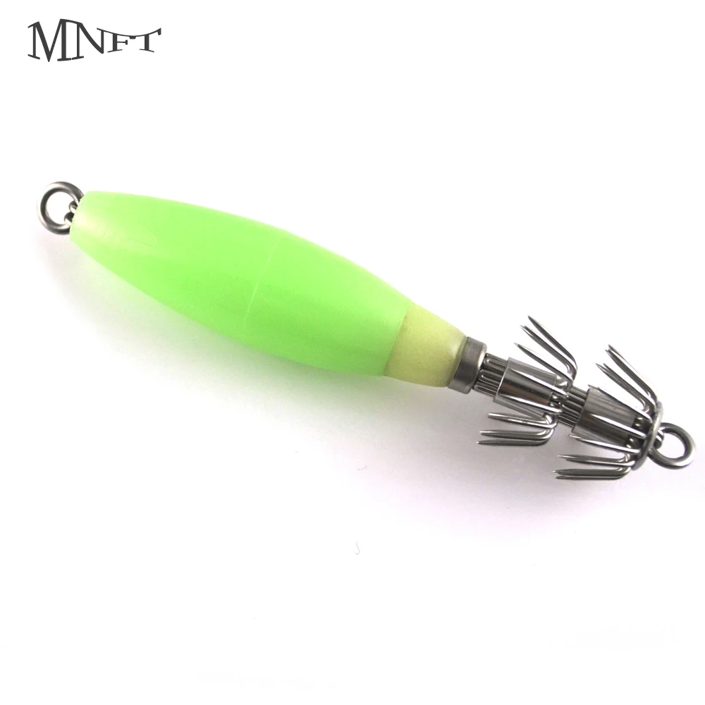 MNFT 1Pcs Cuttlefish Sleeve Jig Fishing Lure Luminous Squid Hook Umbrella Shrimp Luminated Hooks