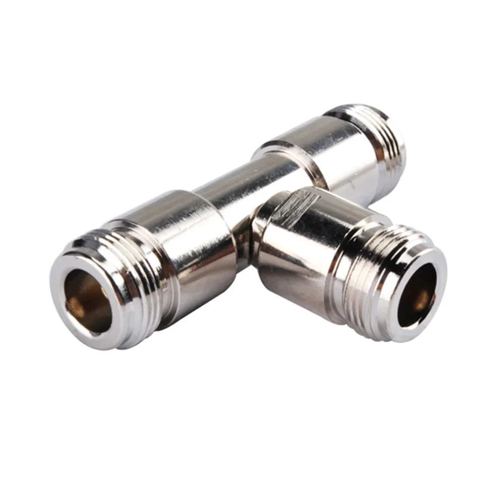 Eightwood N Jack Female to 2 N Jack Female T-Shape RF Coaxial Adapter Female Socket  Long Version 3 Way Connector