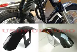 Short 40cm Metal Steel Bobbed Front Fender mudguard for KAWASAKI W800 W650 W400 all years Black Chrome