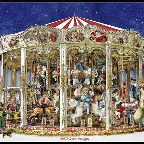 크리스마스 회전 목마 계산 크로스 스티치 키트, DIY 수제 바느질, 자수 14 ct 크로스 스티치 세트, DMC 색상 