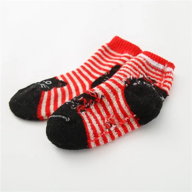 Winter Kids Socks Cotton Children Animal Socks Set Cat Cute Thick Wool Socks Lot Stripe Funny Short Baby Boys Girls Warm Soft