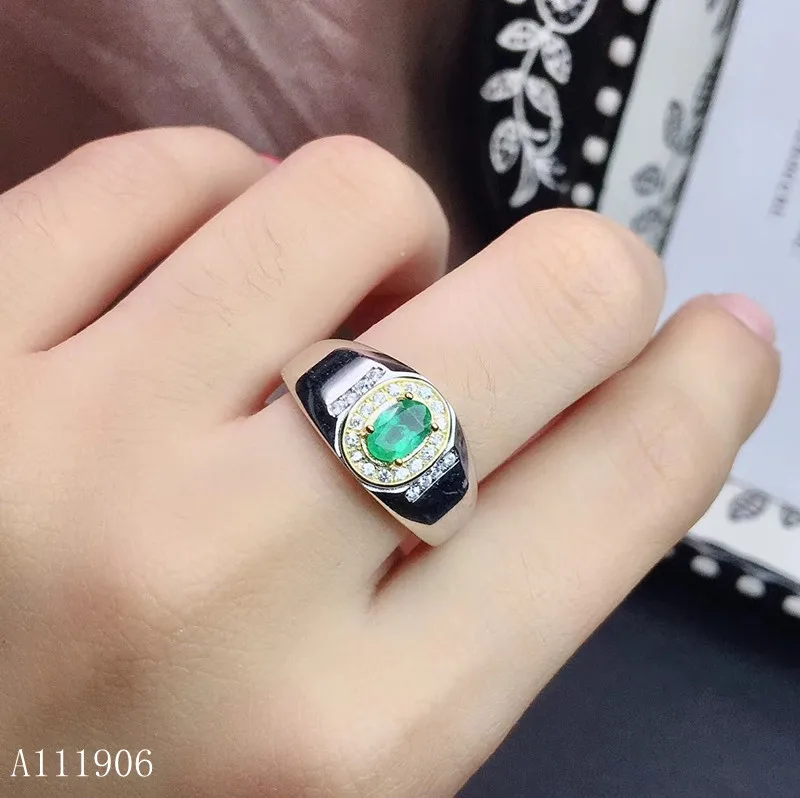 

KJJEAXCMY boutique jewelry 925 sterling silver inlaid natural emerald gemstone ring for men and women support detection luxury