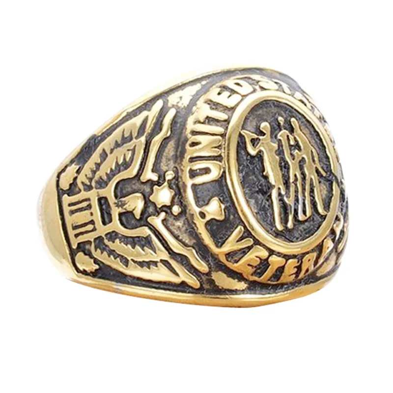 US Military Veteran Ring War Veteran Jewelry Military Rings for Army, Navy, Marines, Air Force, Coast Guard Officers Military