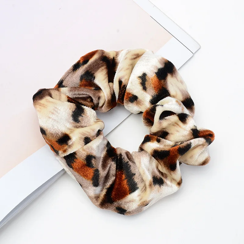 Fashion Girls/Women Velvet Hair Accessories Leopard print DotTie Scrunchie Elastic Ponytail Holder Hair Elastic Bands