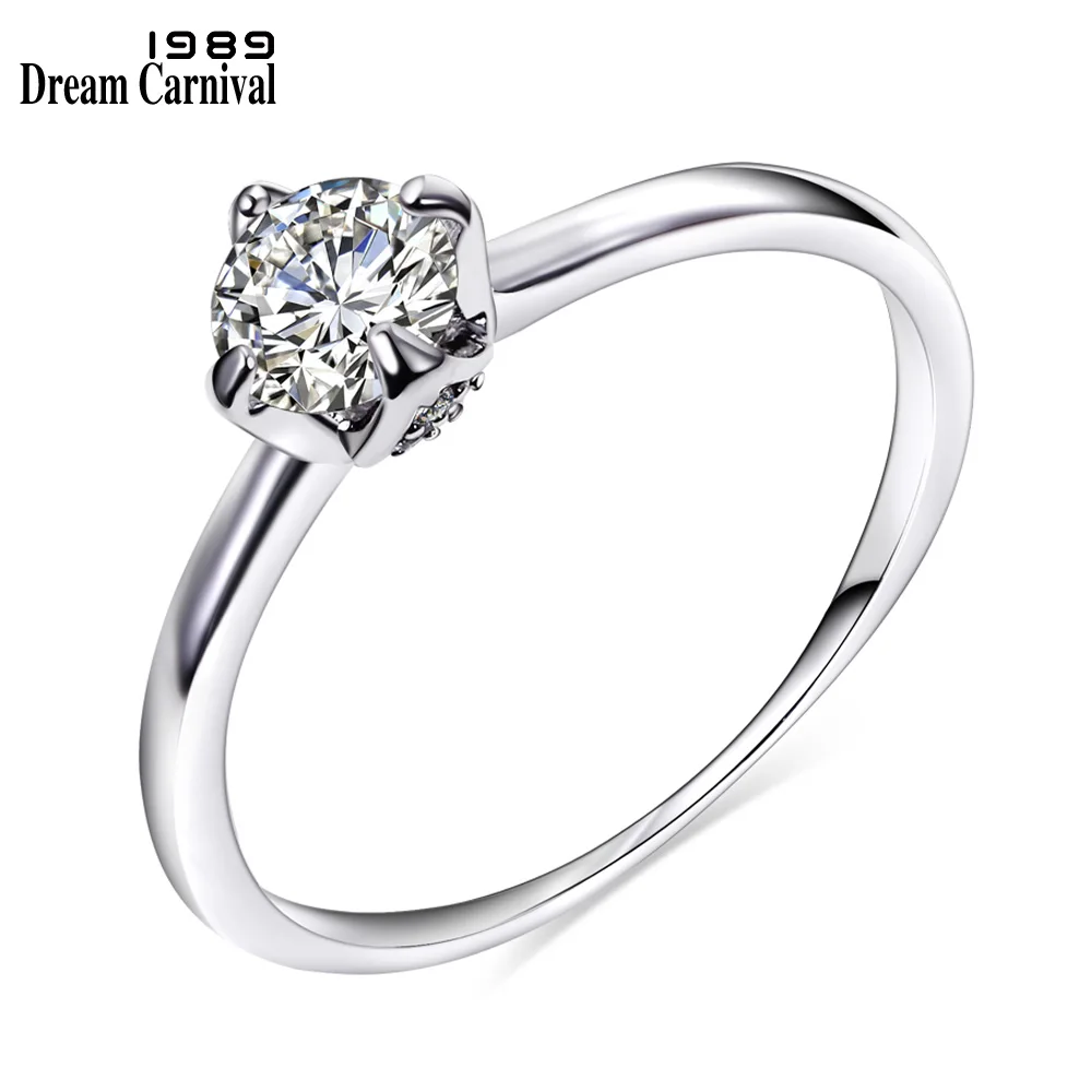 DreamCarnival1989 Small CZ Cocktail Ring Women Amazing Price Solitaire Classic Wedding Engagement Jewelry Factory Direct R28030