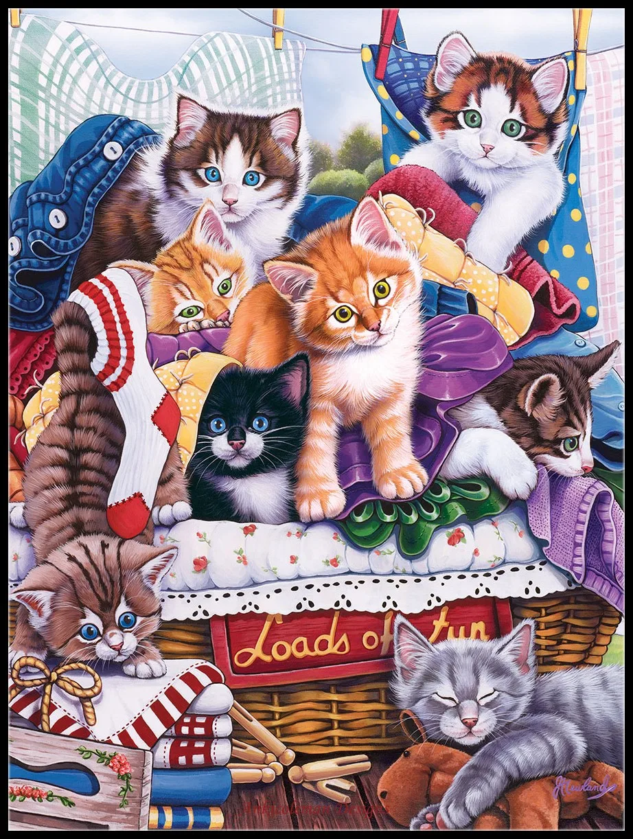 

Playful Paws - Counted Cross Stitch Kits - Handmade Needlework For Embroidery 14 ct Cross Stitch Sets DMC Color