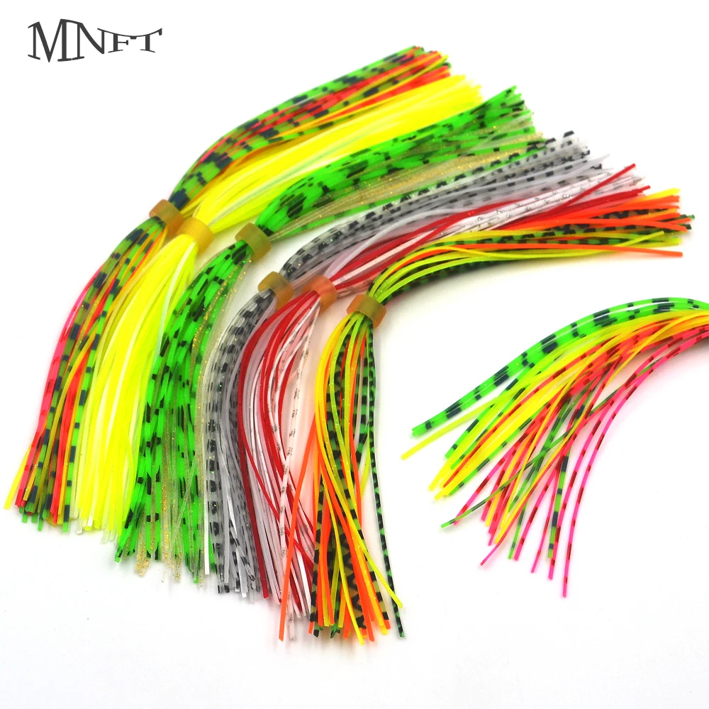 MNFT 12 Bundles 13cm Silicone Beard Bait Fly Tying Rubber Silicone Color Bar Lures