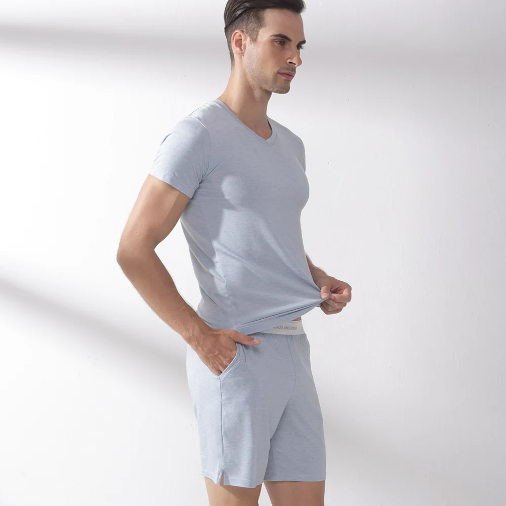 Pyjama pour hommes, ensemble de vêtements de nuit, Modal, doux et confortable, vêtements de détente, pour la maison, short, 52025