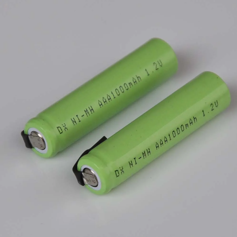 2-5PCS Ni-Mh 1.2V AAA rechargeable battery cell 1000mah with welding tabs for Philips Braun electric shaver razor toothbrush