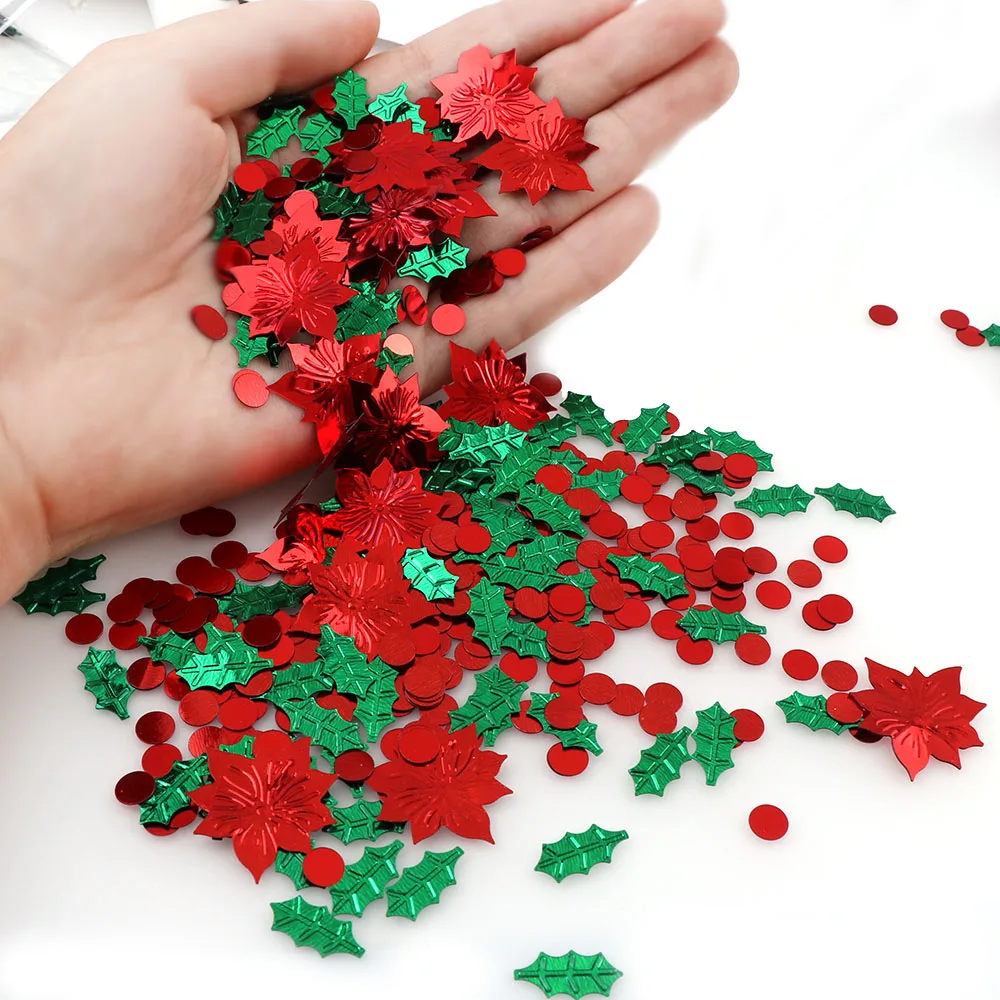 Mix Leaves Star Tree Angel  15g Table Confetti Sprinkles Birthday Party Wedding Decoration Sparkle Christmas  Metallic Supply