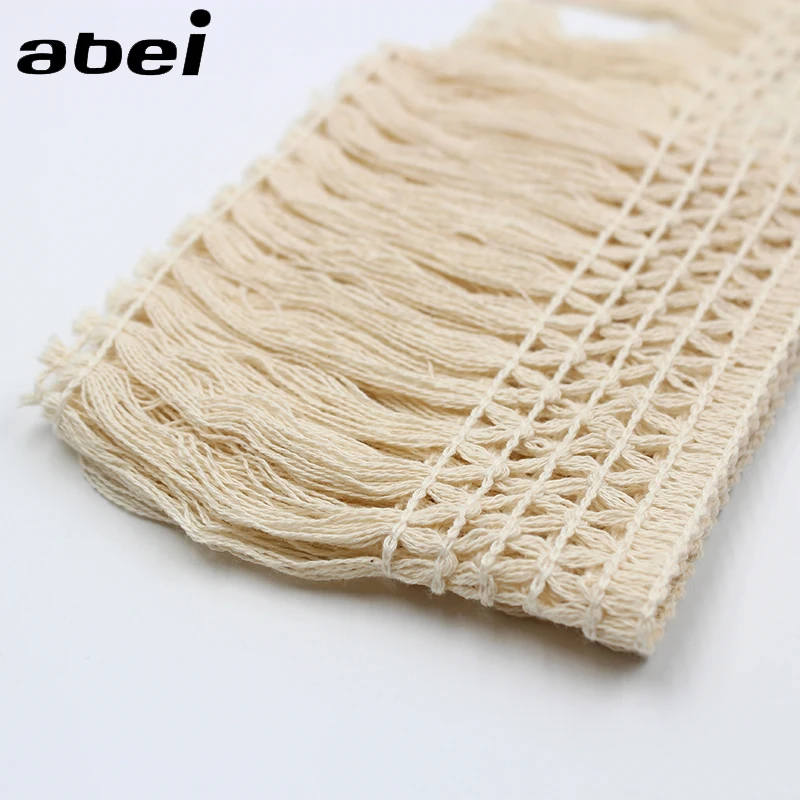 5yards/lot 10cm wide Cotton tassel hanging lace trimming Fringe Beige cotton ribbon Diy handmade Curtain craft