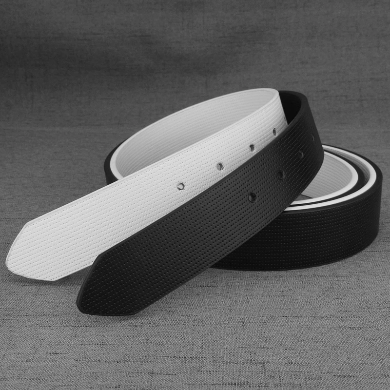 3.3cm genuine leather Cowskin high quality no buckle fashion designers only belts white waist belt casual cowhide Waist Straps