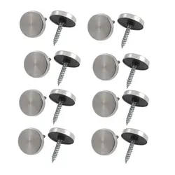 UXCELL 8Pcs 14mm Dia Stainless Steel Decorative Mirror Screw Cap Nails for Being Fixed On Glass Mirrors Or Furnitures