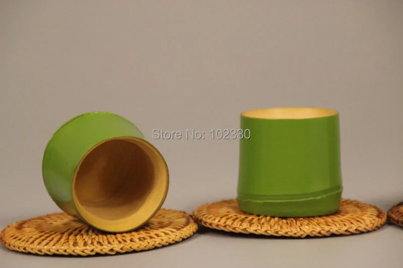 20pcs Japanese Style Green Bamboo Section Tea Cup Water Beer Drinkware Tea Ceremony Utensils Eco-friendly