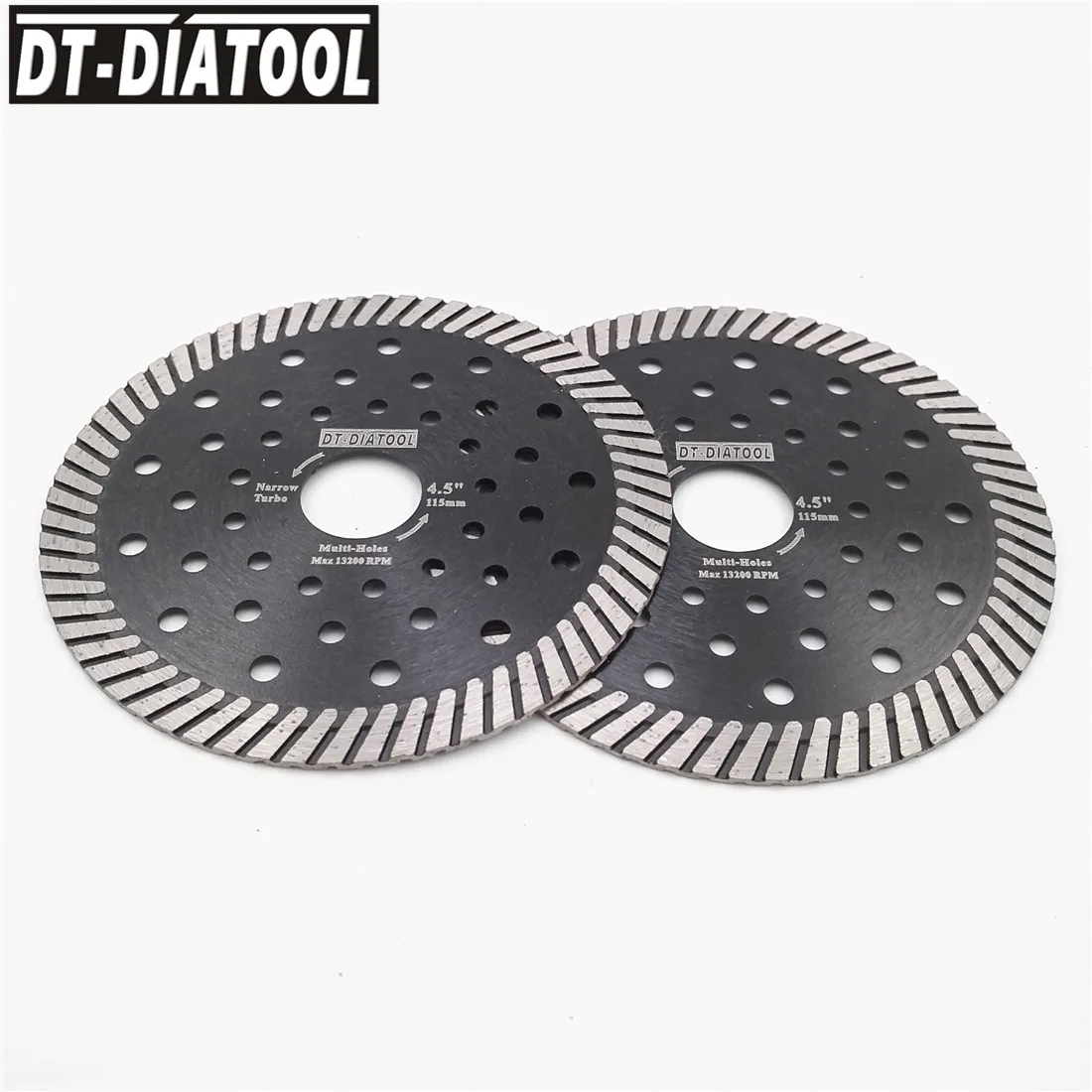DT-DIATOOL 2 قطعة 4.5 بوصة الماس الساخن ضغط ضيق شفرة توربو Dia115MM أسطوانة تقطيع قطعة مع حماية البناء