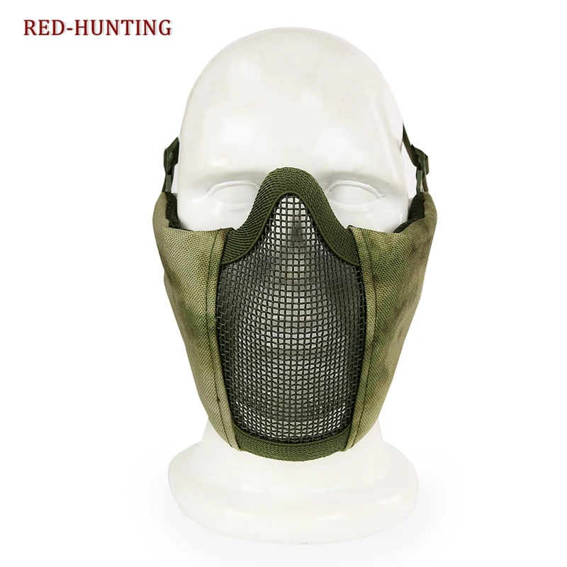 Mascarilla táctica de Airsoft para caza, máscara de malla de alambre Mental para senderismo, montar en campo al aire libre, CS, Paintball