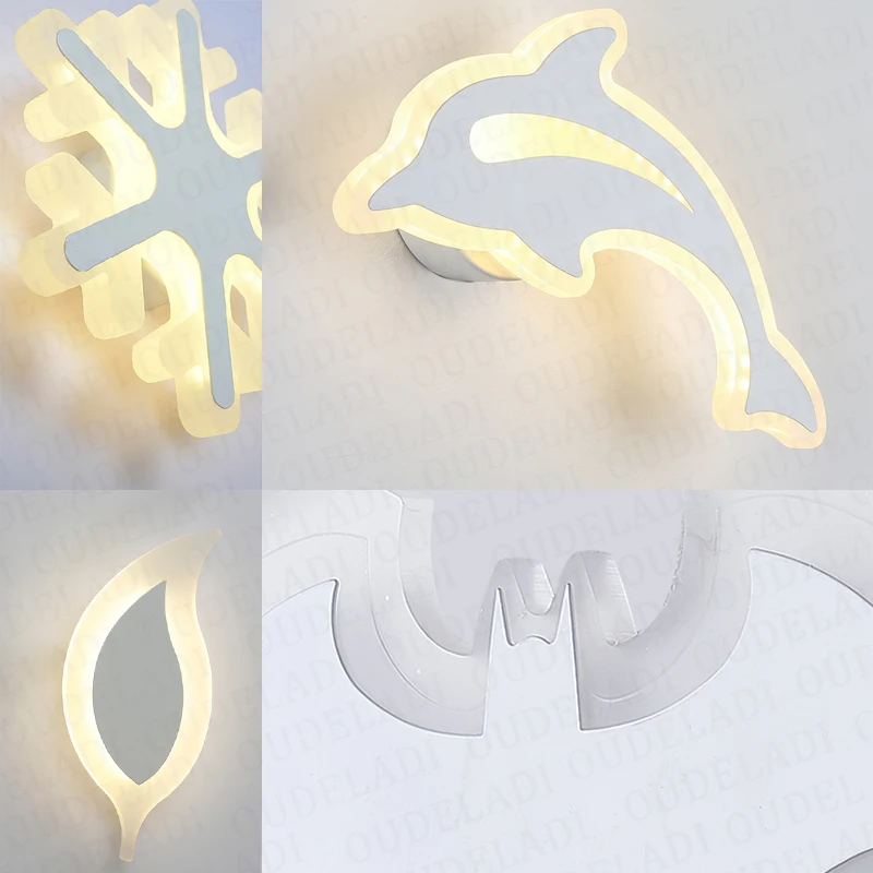 Modern Acrylic wall light Children\'s room bedside bedroom LED wall lamps arts creative Corridor Aisle Sconce Decor AC85-265V