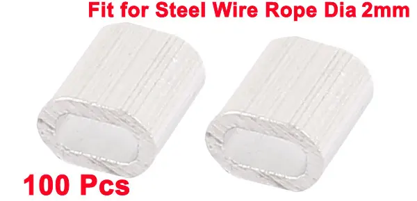 Uxcell-luvas prateadas de alumínio com fio de aço, 100 peças, 2mm, 5/64 polegadas