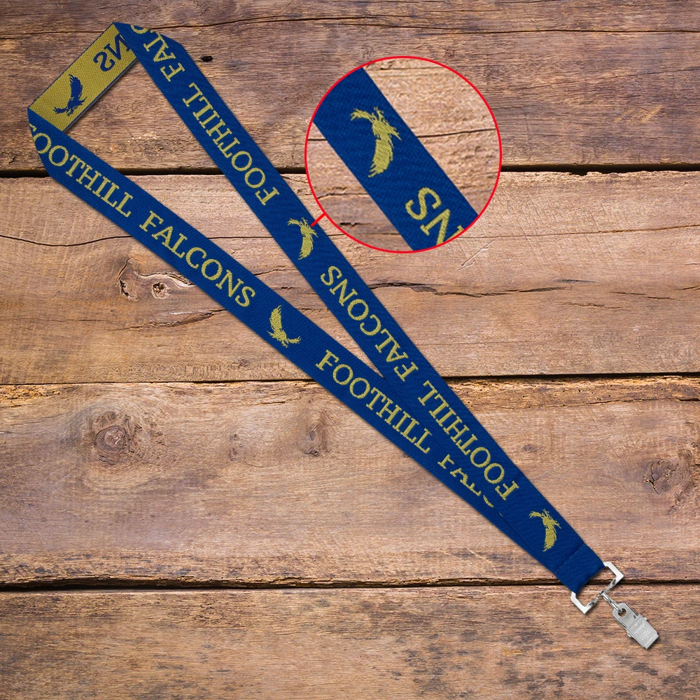 2.5cm Personalized printed woven/jacquard lanyards keycord keychain logo Custom with metal clip for mobile badges id card pvc