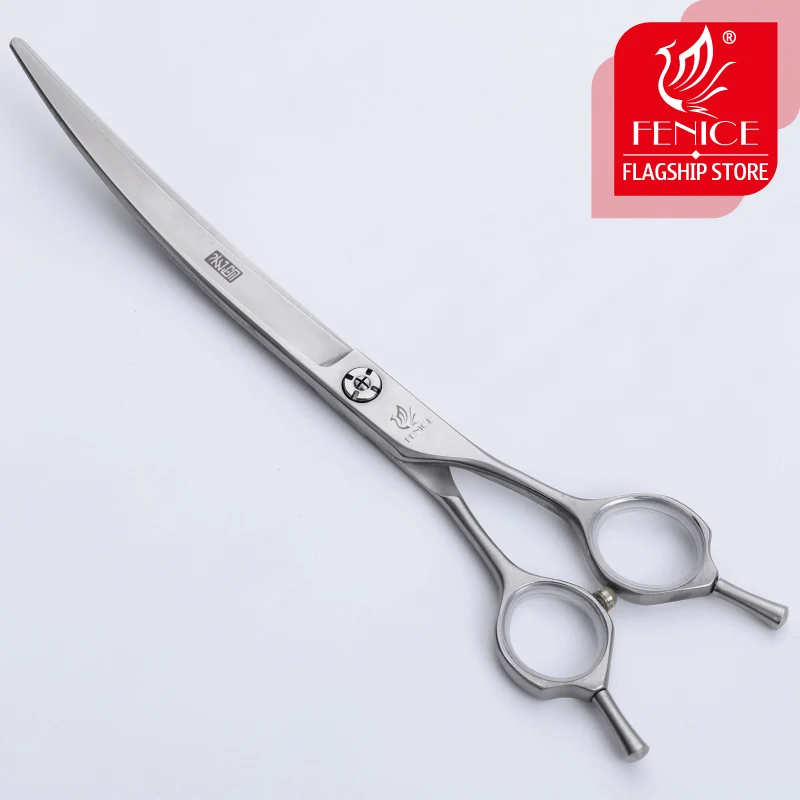 Fenice 7.5 inch Professional Curved Dogs Grooming Scissors Pets Hair Cuttings Shears Japan 440c Stainless Steel