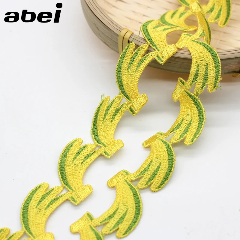 

5yards/lot lovely banana Lace Trimming DIY lace appliques for baby girl apparel decoration handmade craft