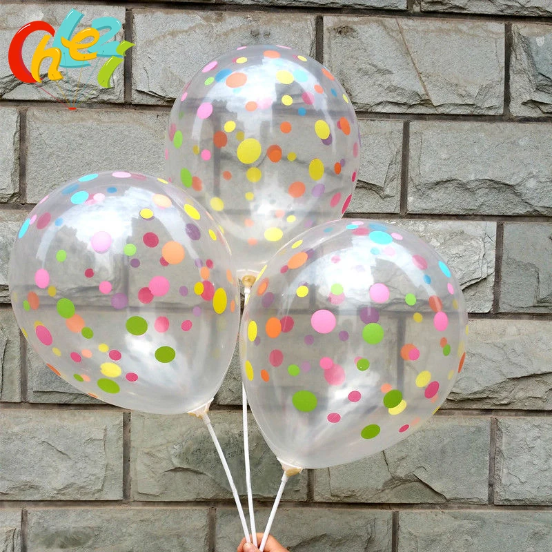 20Pcs 12 Inch Transparent Dot Helium Latex Balloons Birthday Party Decoration Supplies Wedding Festival Ballon Party Supplies