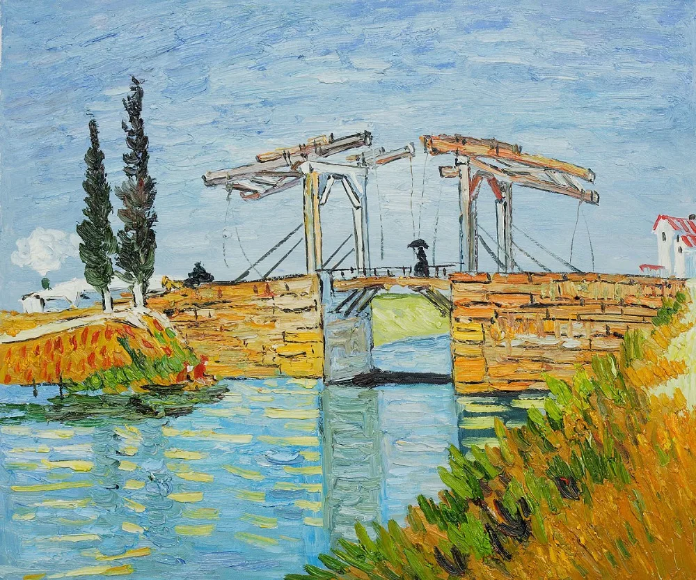 

High quality Oil painting Canvas Reproductions The Langlois Bridge by Van Gogh Painting hand painted