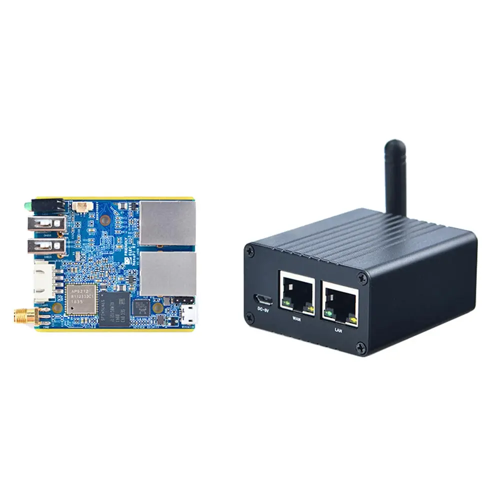 

NanoPi R1 Allwinner H3 Двойной порт Ethernet 512 МБ/1 ГБ, Wi-Fi и BT, встроенный eMMC с USB и последовательным портом для loT