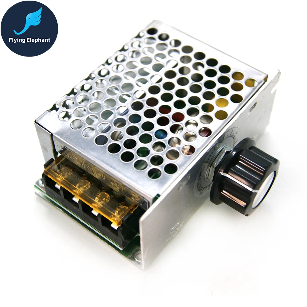 4000W SCR Electronic Voltage Regulator 220V For Dimming & Speed Control & Tempering + Insurance Case