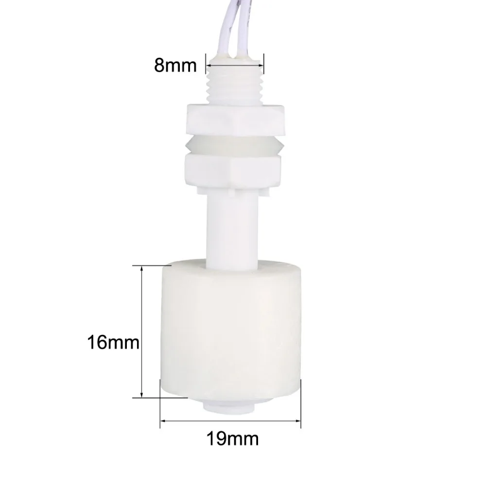 UXCELL PP Float Switch 47.5mm/1.87inch Fish Tank Vertical Liquid Water Level Sensor Plastic White with 2M Long Cable Supplies