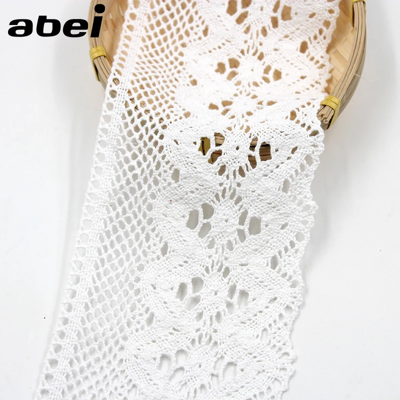 10.5cm width 1Yard White Black Cotton Lace trims Furnishing Wrap knitting Embellishments for clothes hometexile diy Accessories