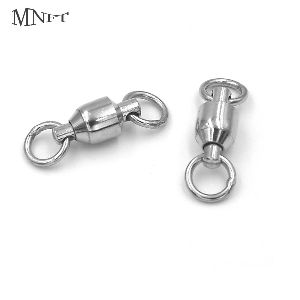 MNFT 18PCS Stainless Steel Solid Rolling Ring Fishing Hook Swivel Connector Tools Size 0#-8# Ball Bearing Swivel Ring