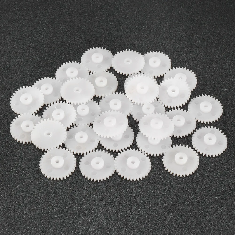 Uxcell 30 Pcs 242/322/362A Plastica Pignone 2 millimetri Diametro del Foro Accessori Giocattolo con 24/ 32/36 denti per Auto FAI DA TE Robot Del