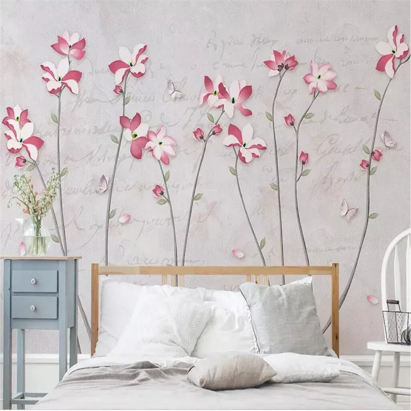 

Literature and art of American magnolia flower butterfly background wall manufacturers wholesale wallpaper mural custom photo wa