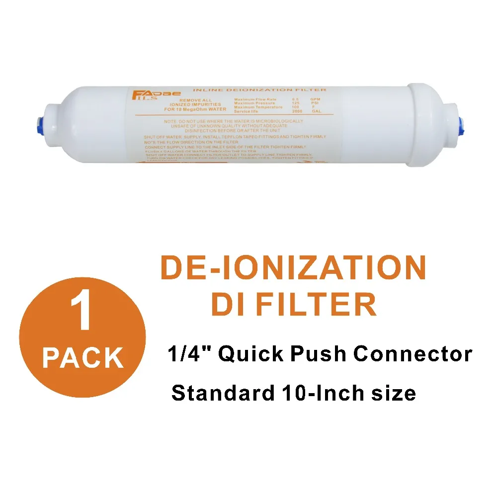 Inline Deionization Water Filter RO Purifier Replacement DI Mixed Bed Resin Filters 10