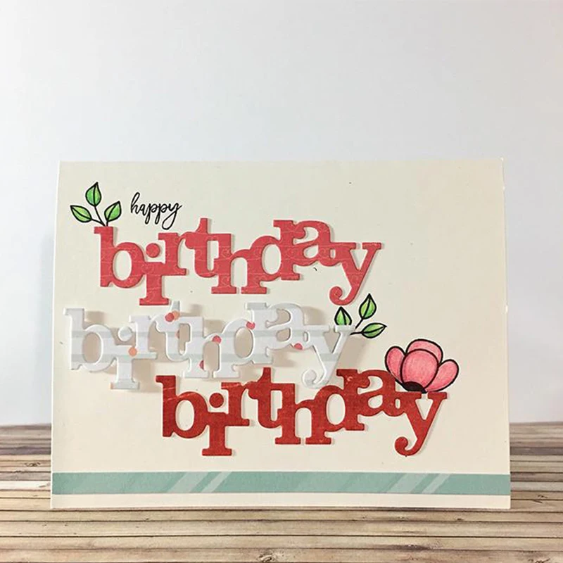 Birthday Words Letter Metal Cutting Dies Stencils for DIY Scrapbooking Photo Album Decorative Embossing Paper Cards New 2018 Die