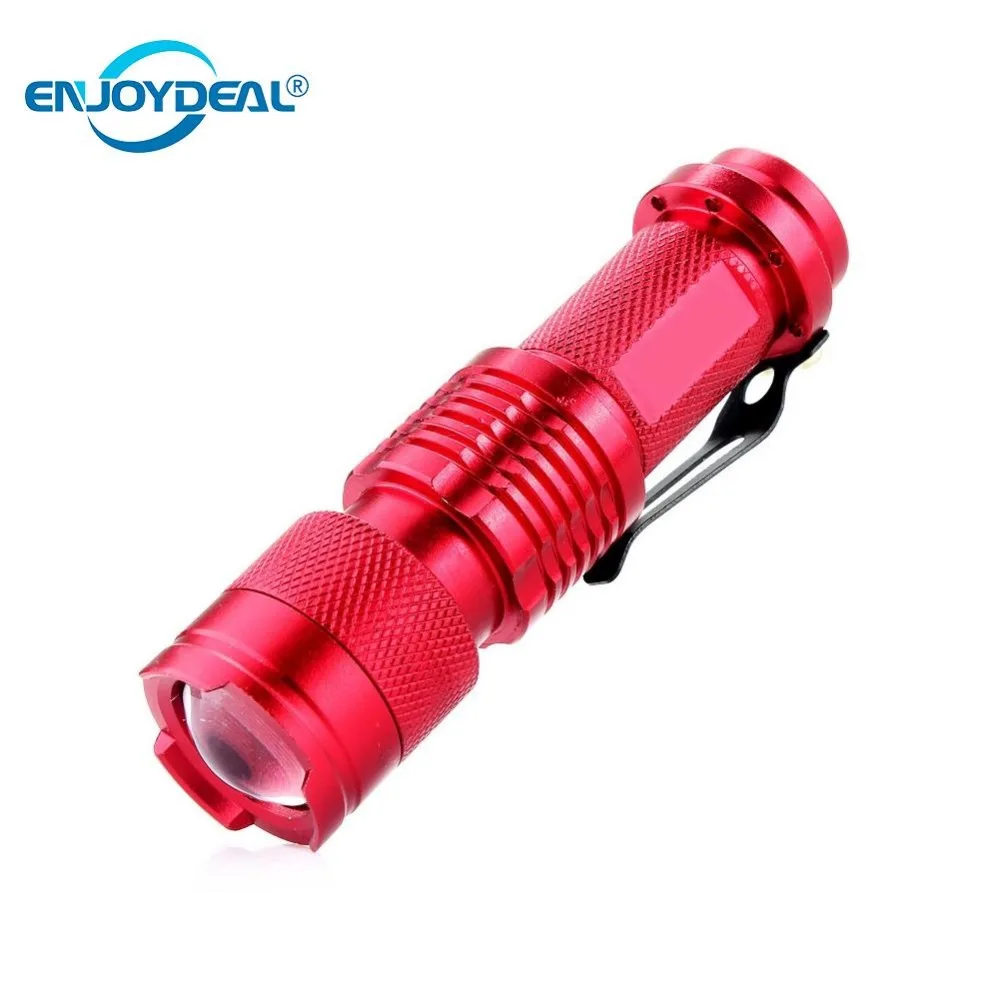 

Mini Adjustable Waterproof LED Flashlight Zoomable LED Torch 2000 Lumens Q5 LED 3 Modes Torch Linternas Red For AA/14500