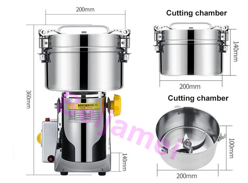 BEIJAMEI 2500g Grains Spices Hebals Cereals Coffee Dry Food Grinder Mill Grinding Machine Home Medicine Flour Powder Crusher