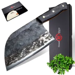 New Handmade Forged Chinese Cleaver Chef Knife Clad Steel Vegetables Meat Slicing Knife Professional Kitchen Cooking Tools