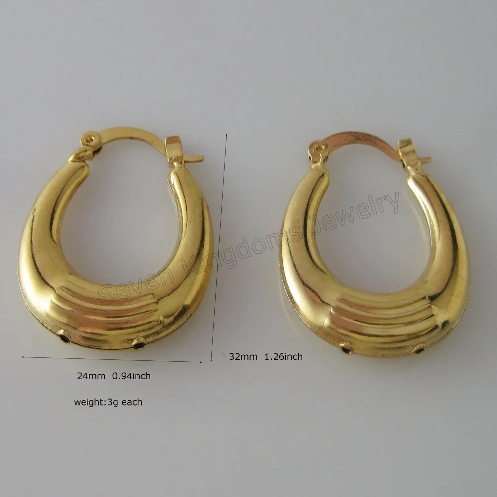 SHRIMP EARRING OVAL HOOP TALL 1.26