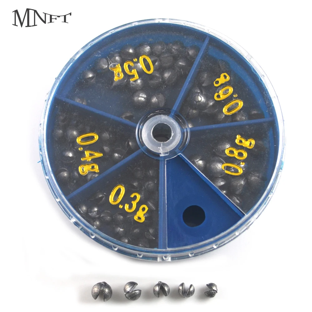 MNFT 80Pcs Fishing Sinker Kits 5 Sizes 0.3g to 0.8g Removable Split Shot Sinkers Round  Not to Hurt the Line Weight Leader Drop