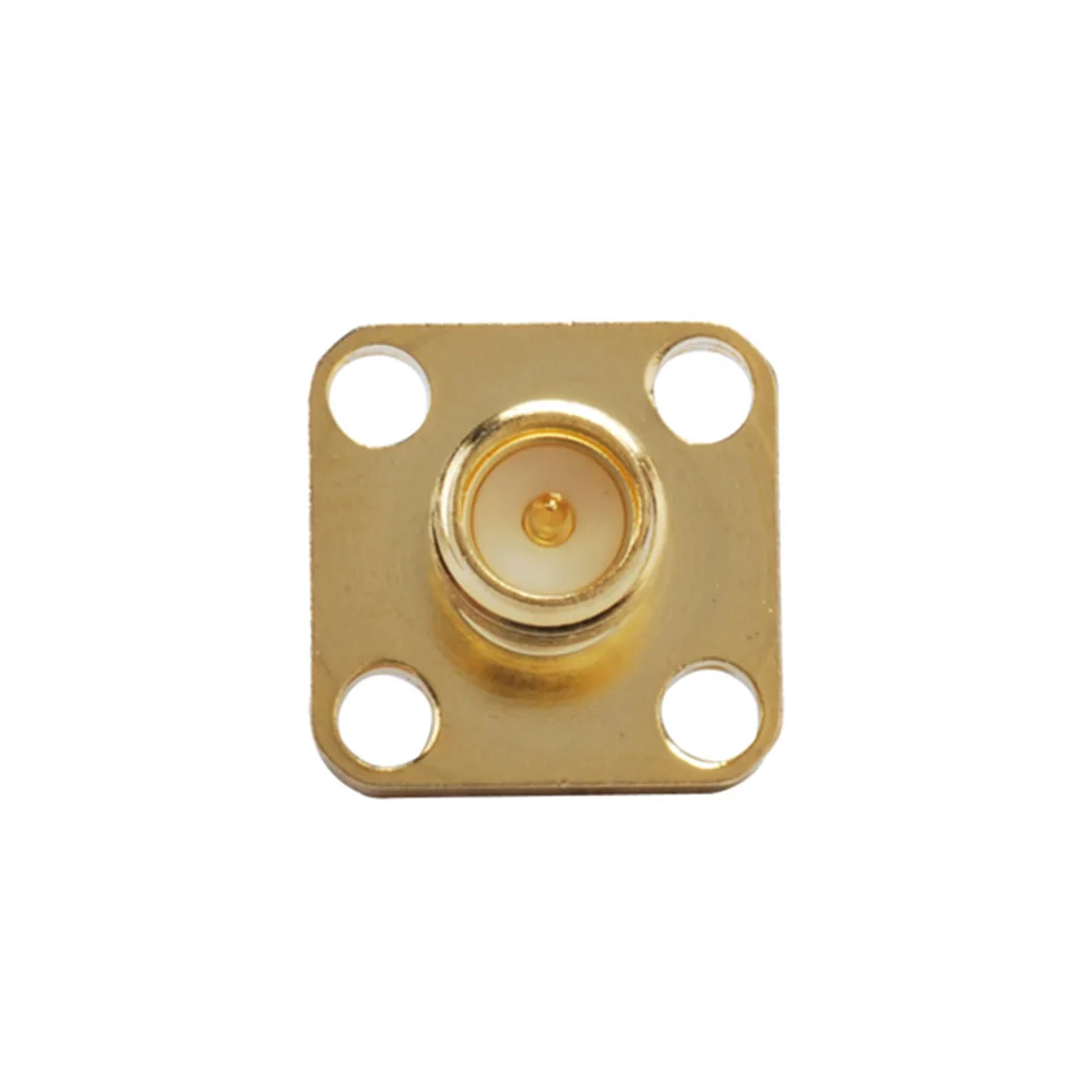 Eightwood RP SMA Jack Male Pin RF Coaxial Connector Adapter Four Holes Panel Mount for Base station Antenna Telecom PC/LAN