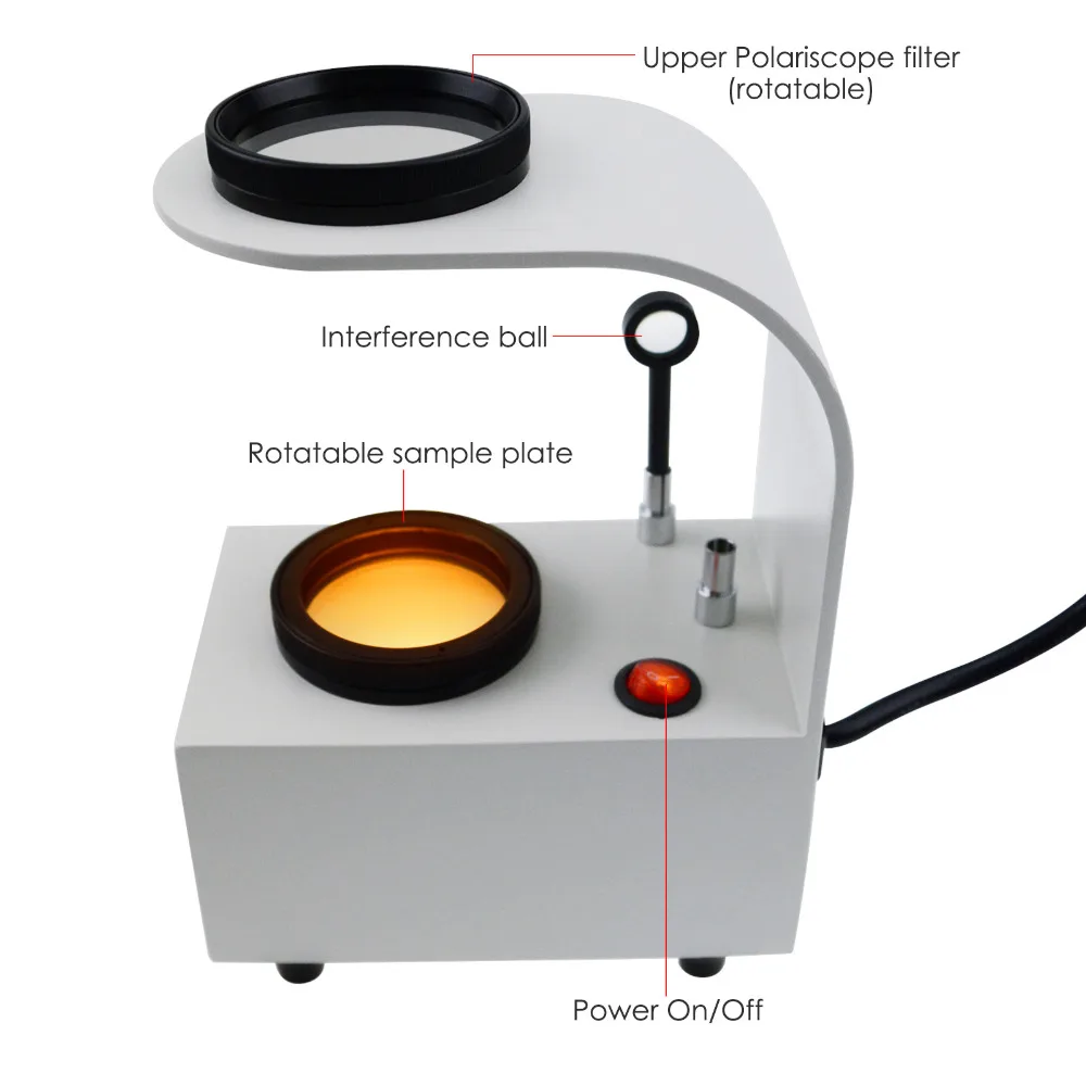 NEW Bench Type / Desktop Polariscope Built-in LED Gemstone + 2 Glass Rotatable Filters