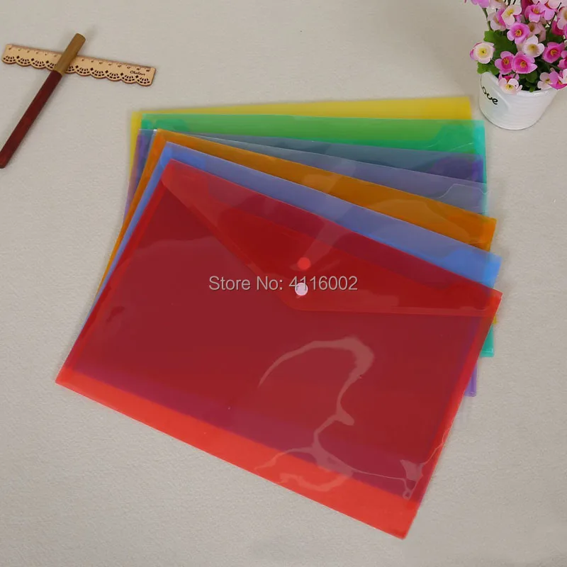 200PCS/Lots A4 Transparent PP Folders File Bag Document Hold Bags Folders Filing Paper Storage Office School Supplies