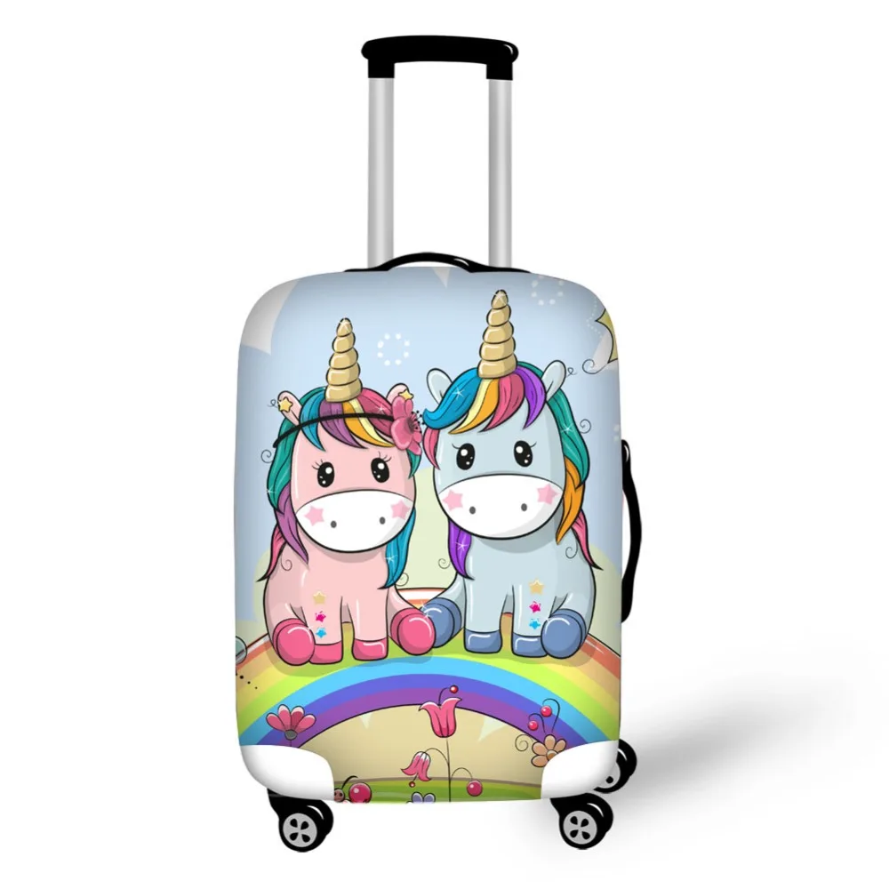 3D Cartoon Unicorn Pattern Print Travel Luggage Suitcase Protective Cover Stretch Portable Luggage Covers
