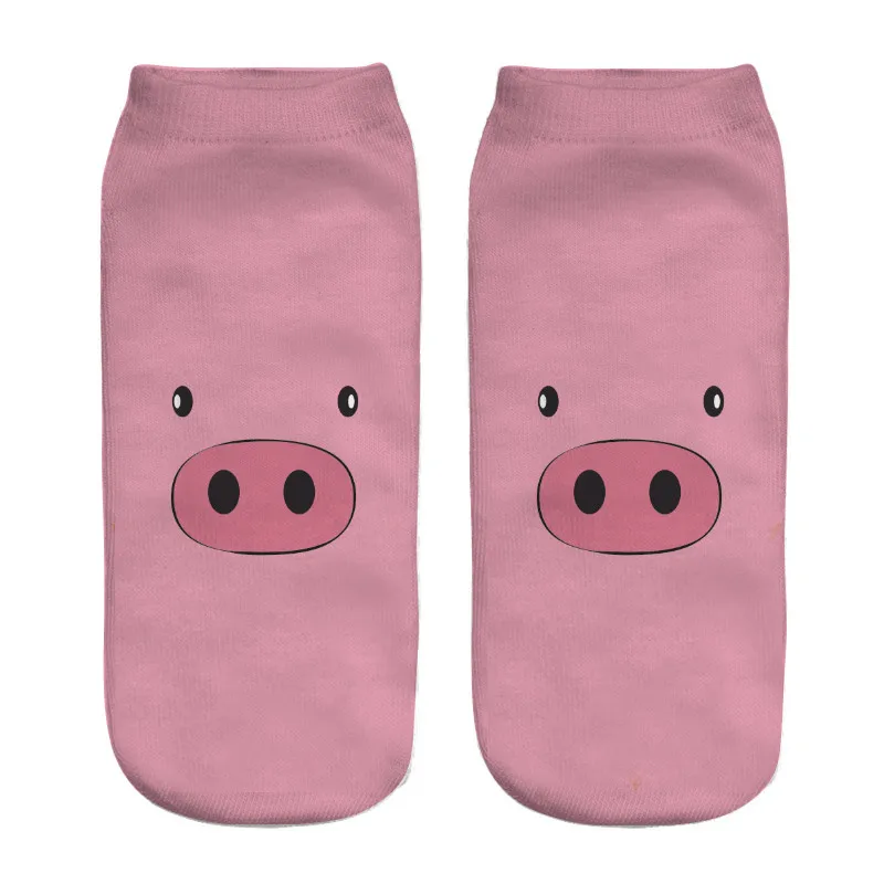 2018 nowe skarpetki z nadrukiem 3d białe zwierzę świnia Unisex Skarpetki słodkie Mujer unisex Fashion Sox catton śmieszne skarpetki dla kobiet