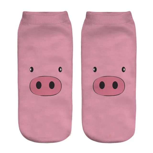 2018 nowe skarpetki z nadrukiem 3d białe zwierzę świnia Unisex Skarpetki słodkie Mujer unisex Fashion Sox catton śmieszne skarpetki dla kobiet