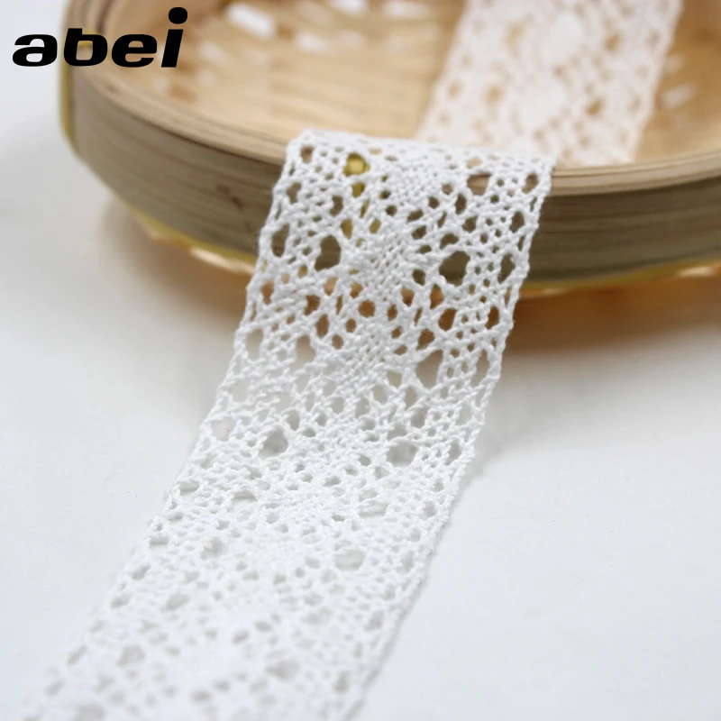 5yards/lot 3.5cm White Cotton Lace Trims DIY Ribbon for Home Wedding Craft Handmade Patchwork Cloth Accessories