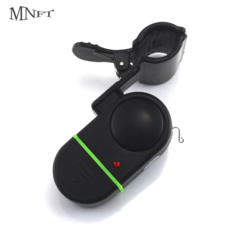 MNFT 6 Pcs Mini Night Fishing Electronic Alarm Rod Bite Strike Sound Alert Fish Clip Bell LED Light